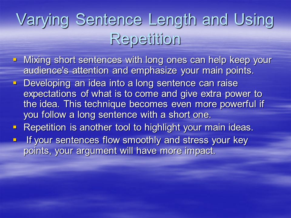 Using repetition in an essay
